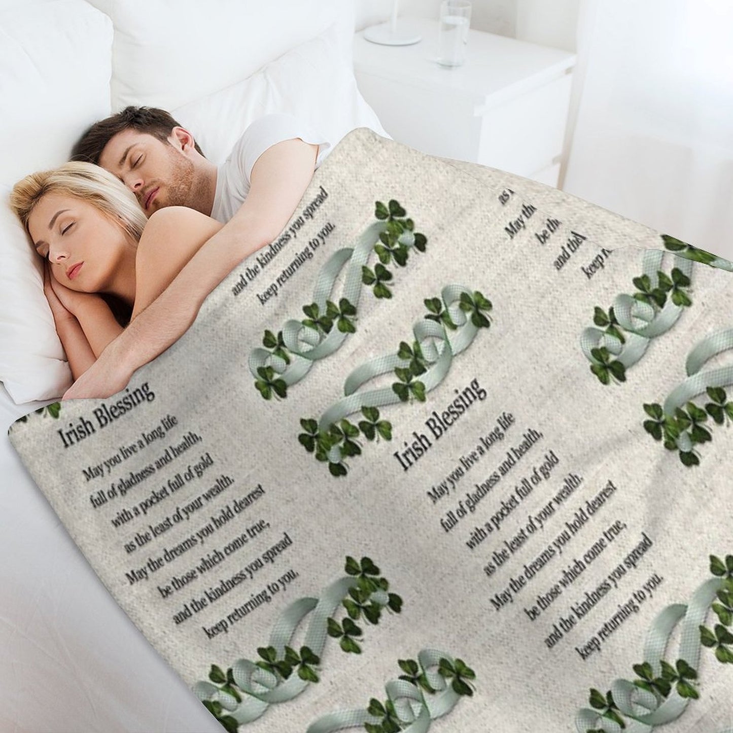 Irish Blessing Art Shrink-resistant Throw Blanket