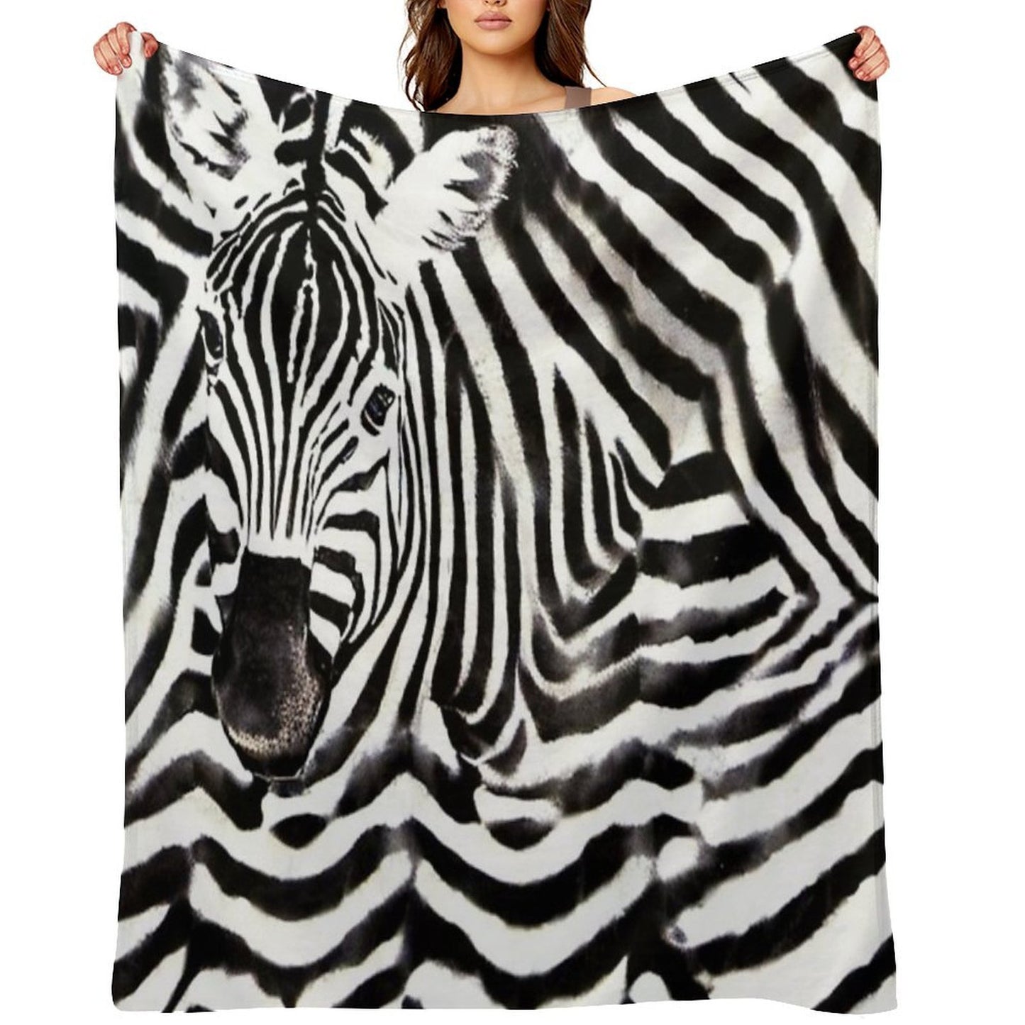 Zebra Skin Pattern Anti-pilling Throw Blanket