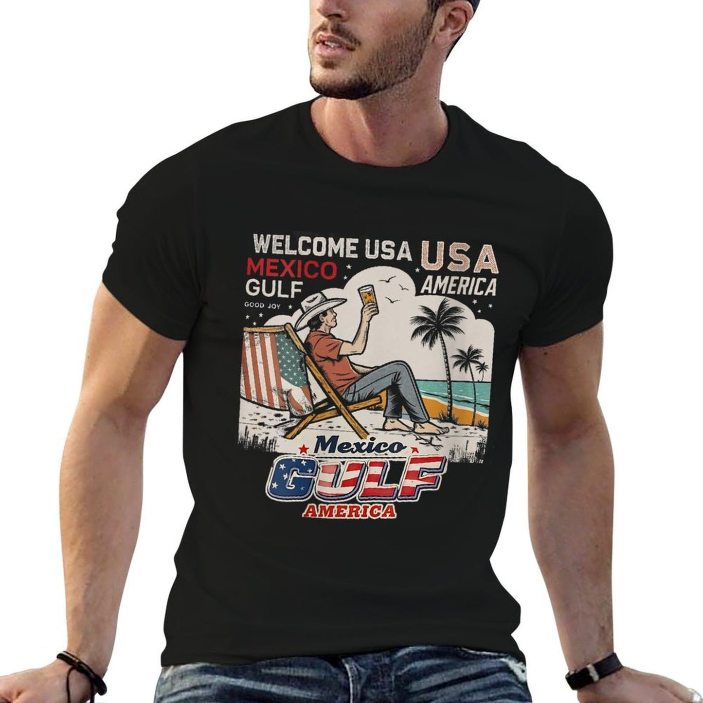 Womens Mexico Gulf America USA American America Retro Vintage  Durable T-Shirt