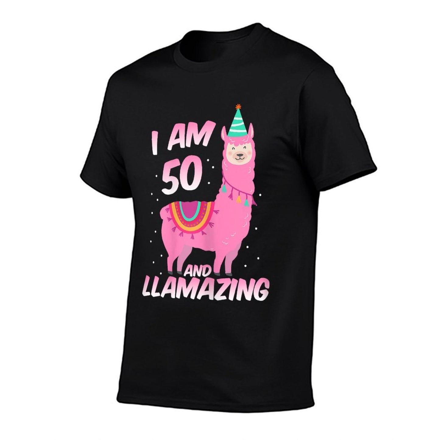 I Am 50 Years Old And Llamazing Llama 50th Birthday  Moisture-wicking T-Shirt