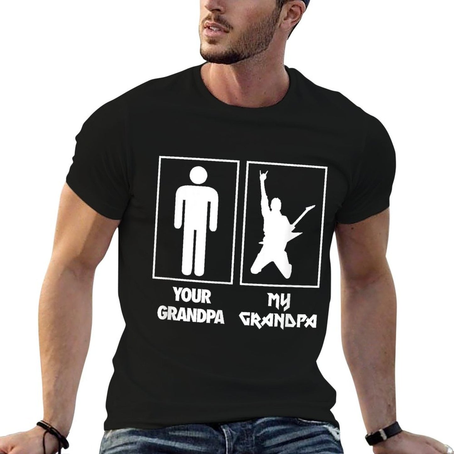 Your Grandpa My Grandpa Guitar Rock N Roll Music Band  Graphic-printed T-Shirt
