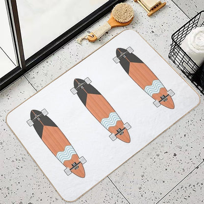 Longboard Minimal Skateboard  Long-Lasting Bath Mat