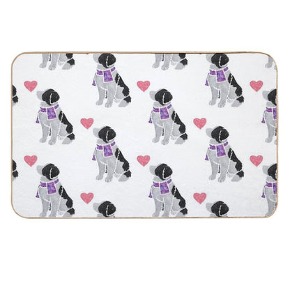 Watercolour Landseer (Newfoundland) Dog  Anti-Trip Bath Mat