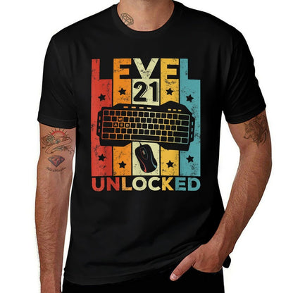 Level 21 Unlocked Gaming Keyboard 21st Birthday Men Women  Soft T-Shirt