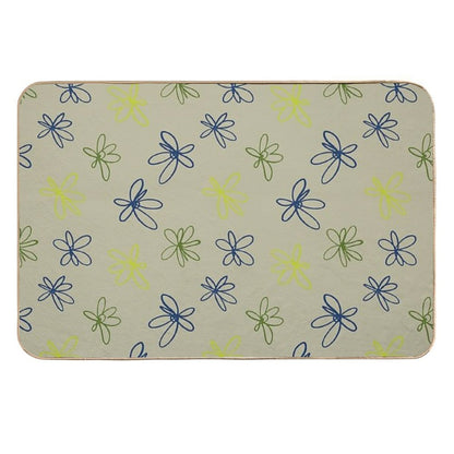 Daisy Whispers - Minimalist Leaf Pattern  Pet-Safe Bath Mat