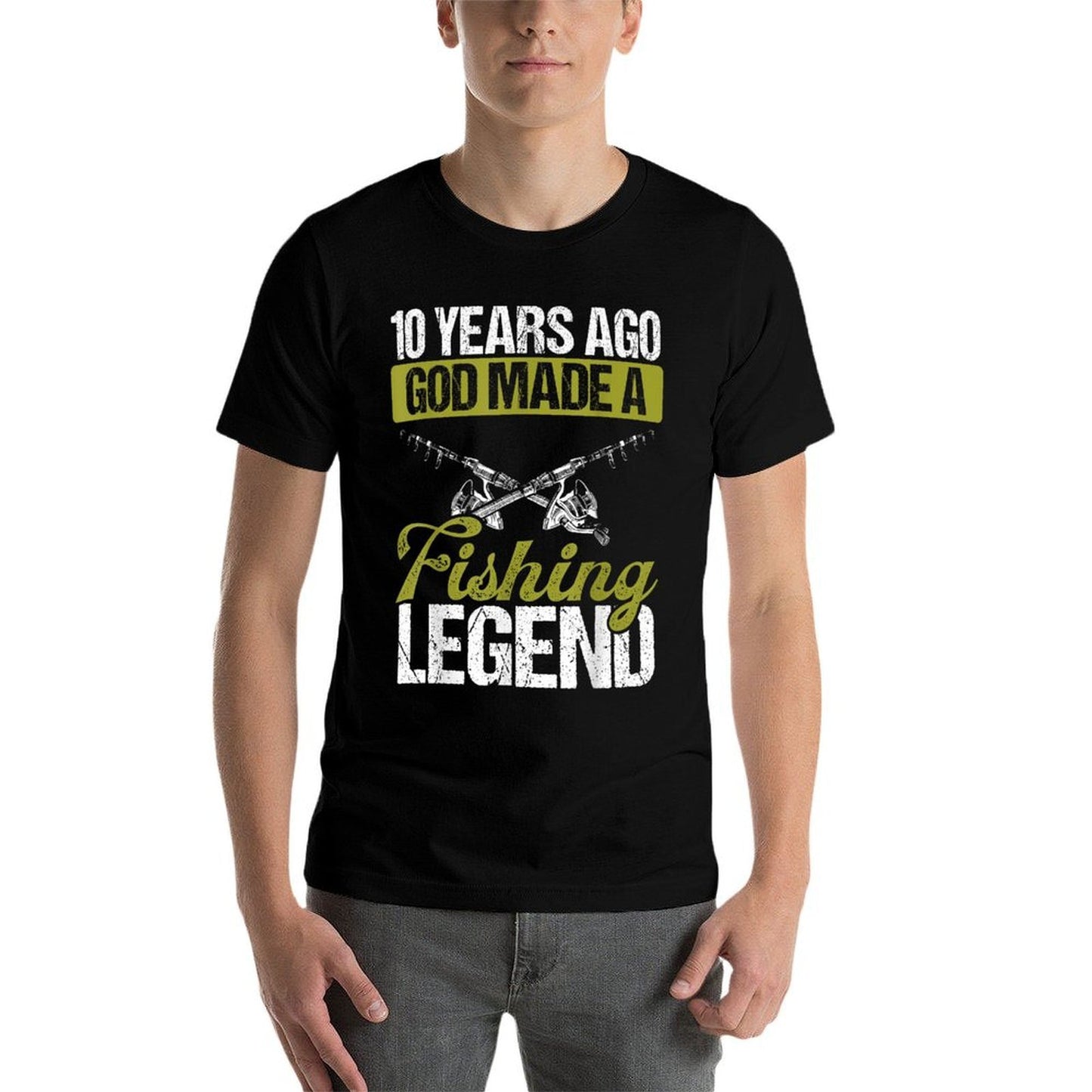 10 Year Old Fishing Legend Rod 10 Birthday Fisherman  Vintage-inspired T-Shirt