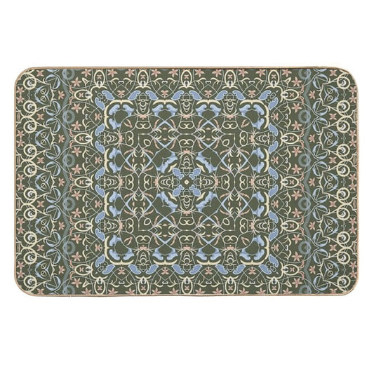 Arabic Ornate Square Pattern  Multi-Purpose Bath Mat