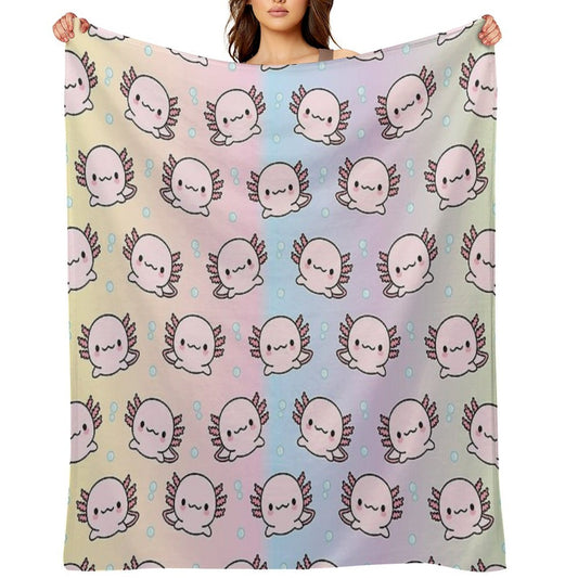 Cute Axolotl Premium Throw Blanket