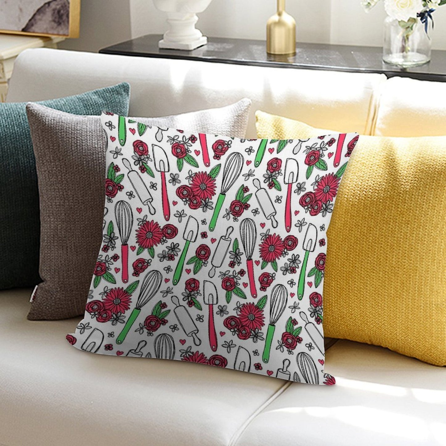 Holiday Cooking & Baking Soft Luxury Feel Throw Pillow