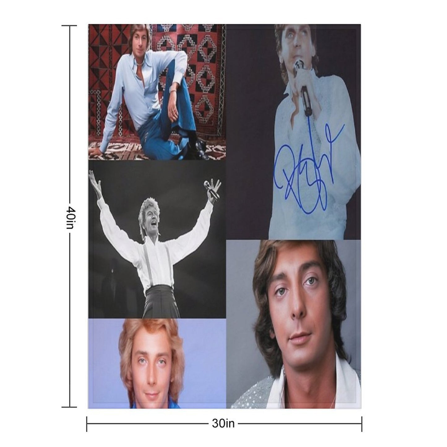 Barry Manilow Signed Compact Throw Blanket