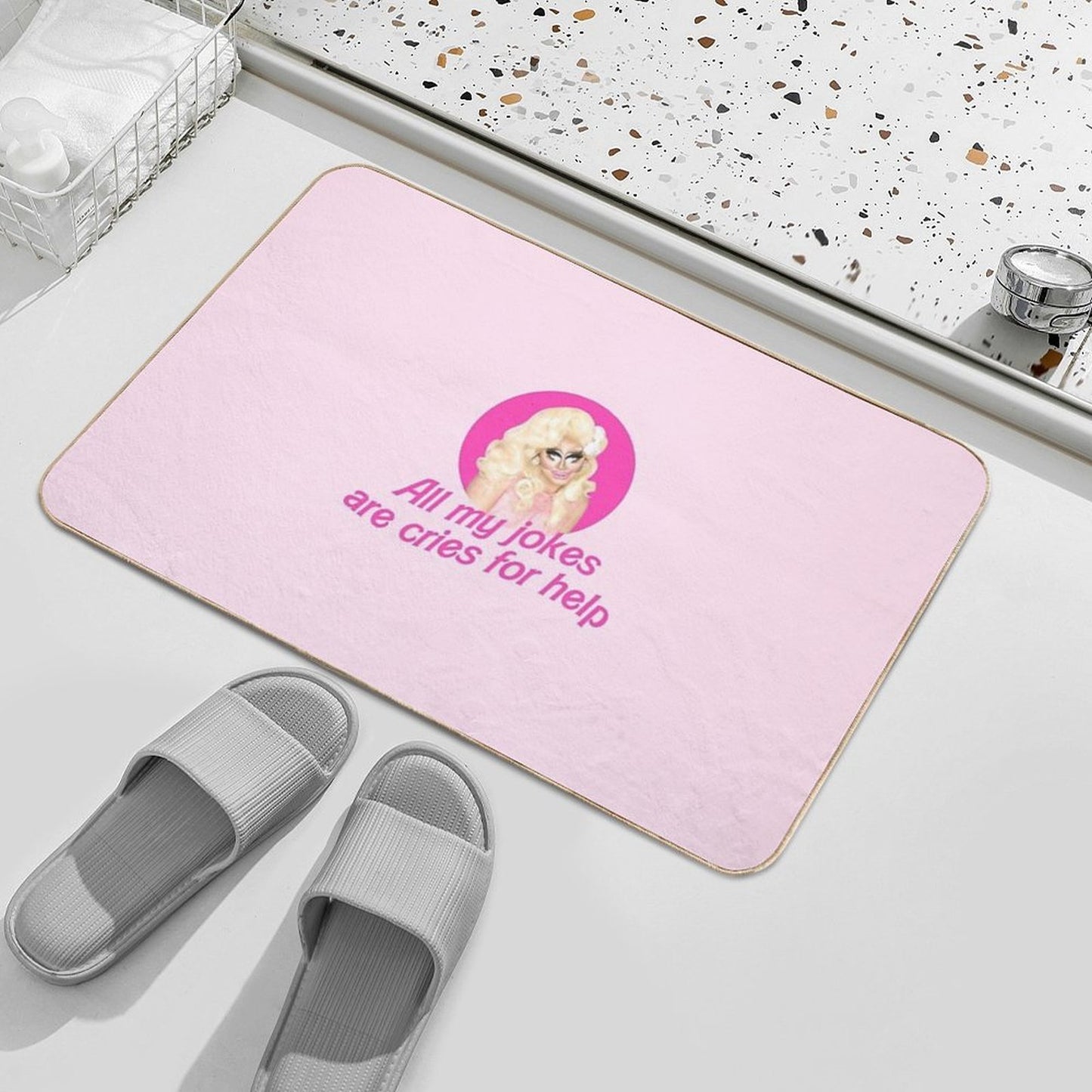 Trixie Jokes - Rupaul's Drag Race  Non-Slip Bath Mat