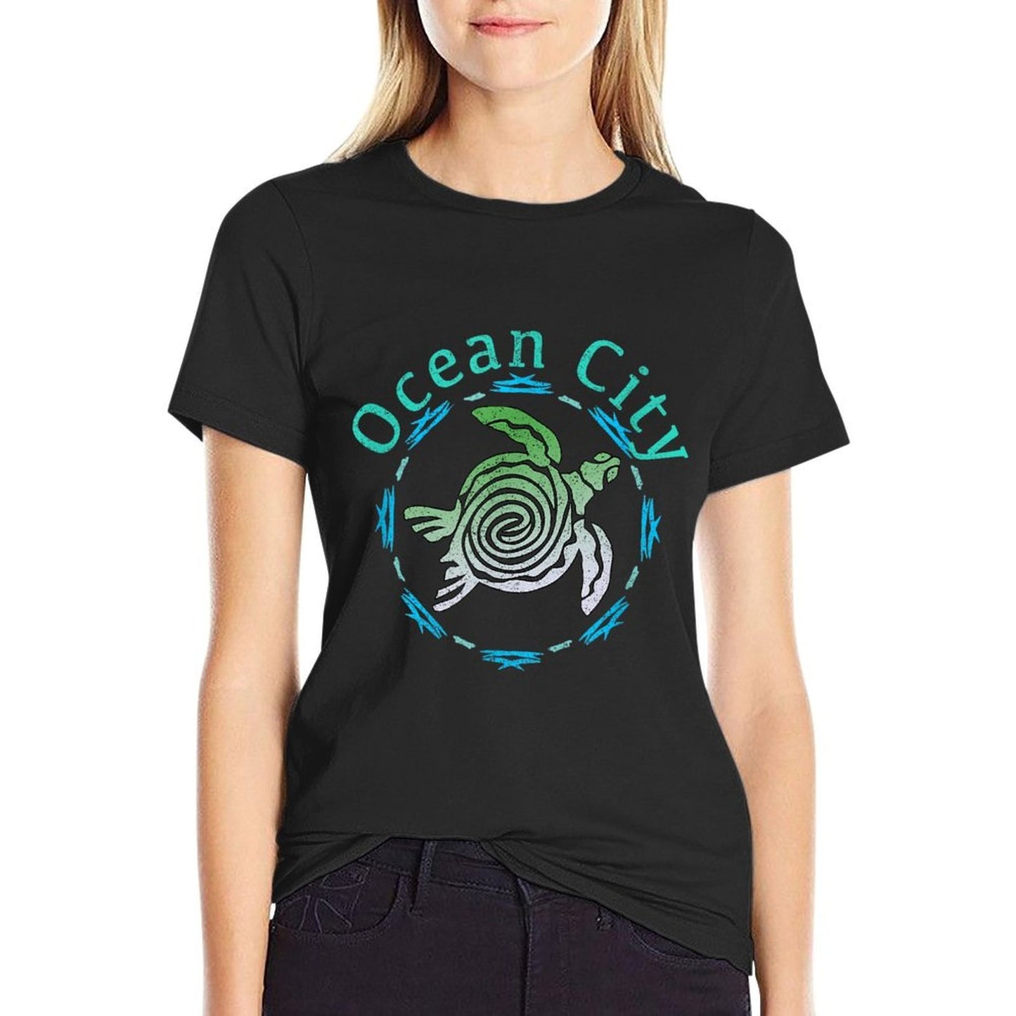 Ocean City Apparel  Vintage Tribal Turtle Gift  Cotton T-Shirt