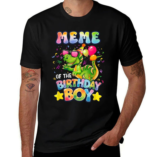 Meme Of The Birthday Boy Family Matching Dinosaur Squad  Polyester Blend T-Shirt