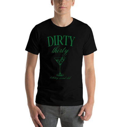 Dirty Thirty Birthday Social Club Retro Green Martini  Affordable Price T-Shirt