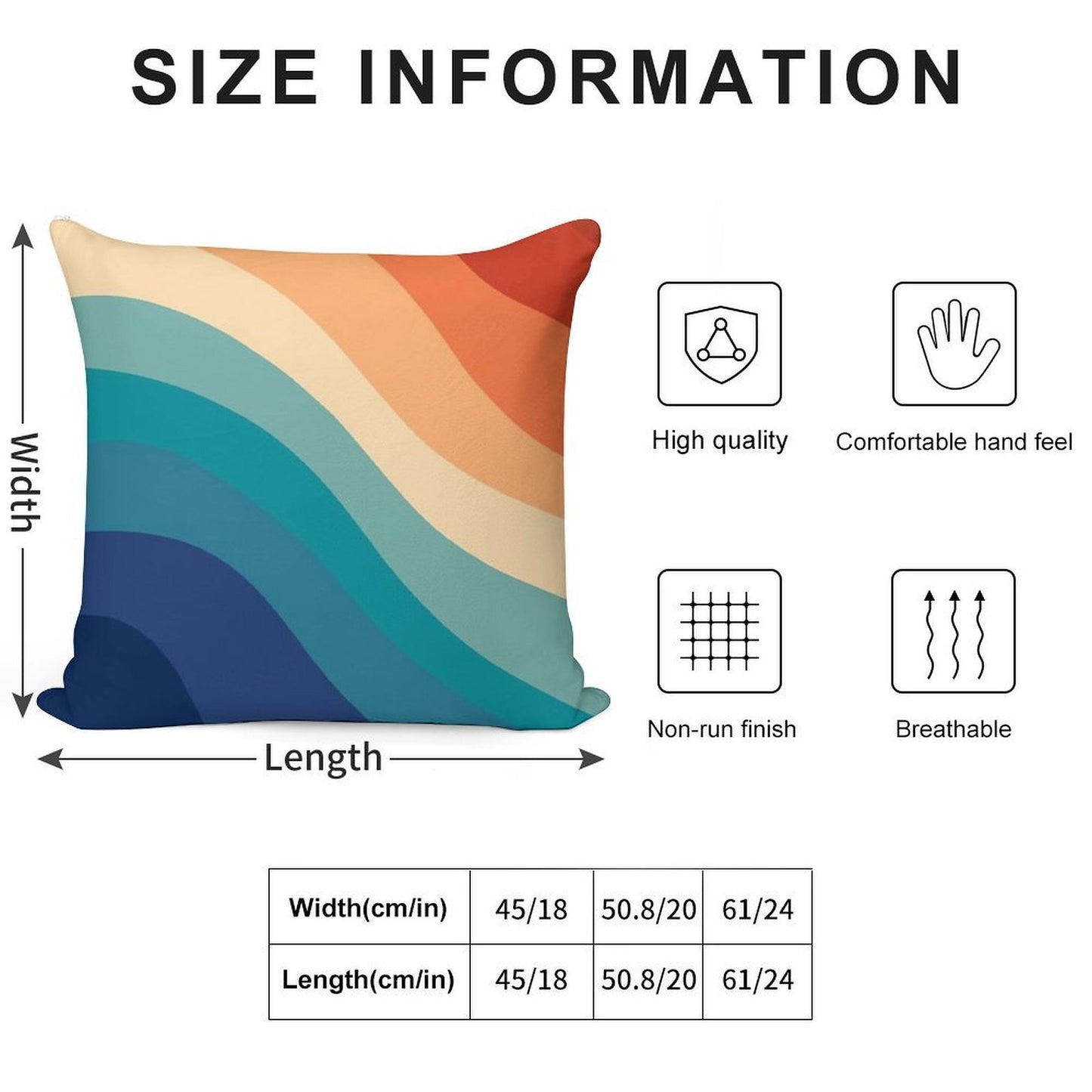 Retro Summer Wave #1 #minimal #decor #art Soft High-Density Material Throw Pillow