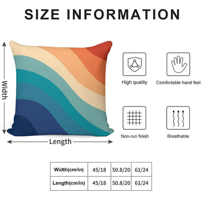 Retro Summer Wave #1 #minimal #decor #art Soft High-Density Material Throw Pillow