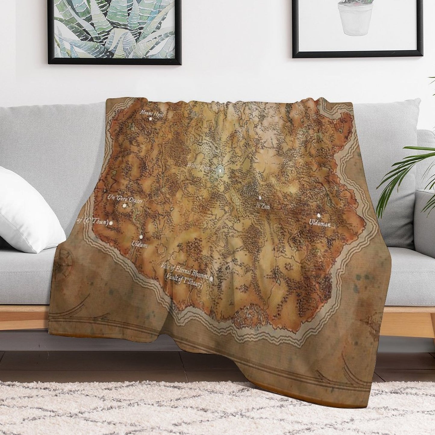 Map of Ancient Kalimdor after The Ordering of Azeroth Shrink-resistant Throw Blanket