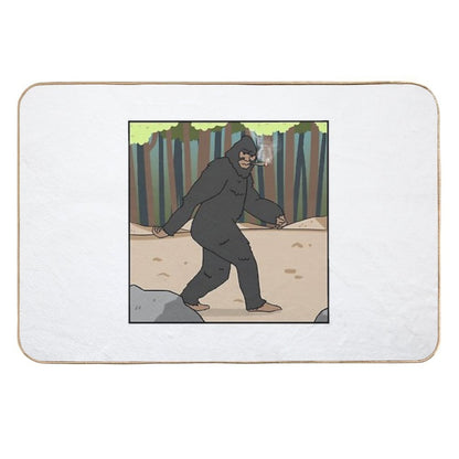 Big Foot Hand-Drawn 420 Art  Easy Maintenance Bath Mat