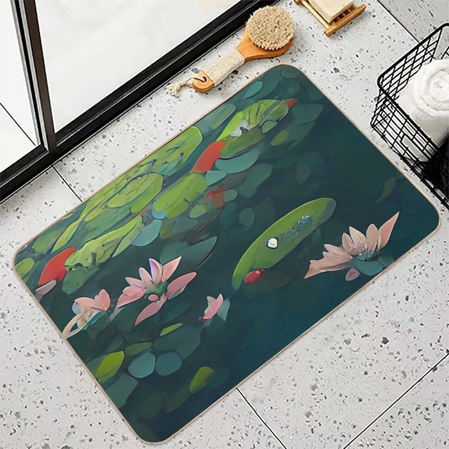 Koi Fish Water Lily Paradise  Multi-Purpose Bath Mat