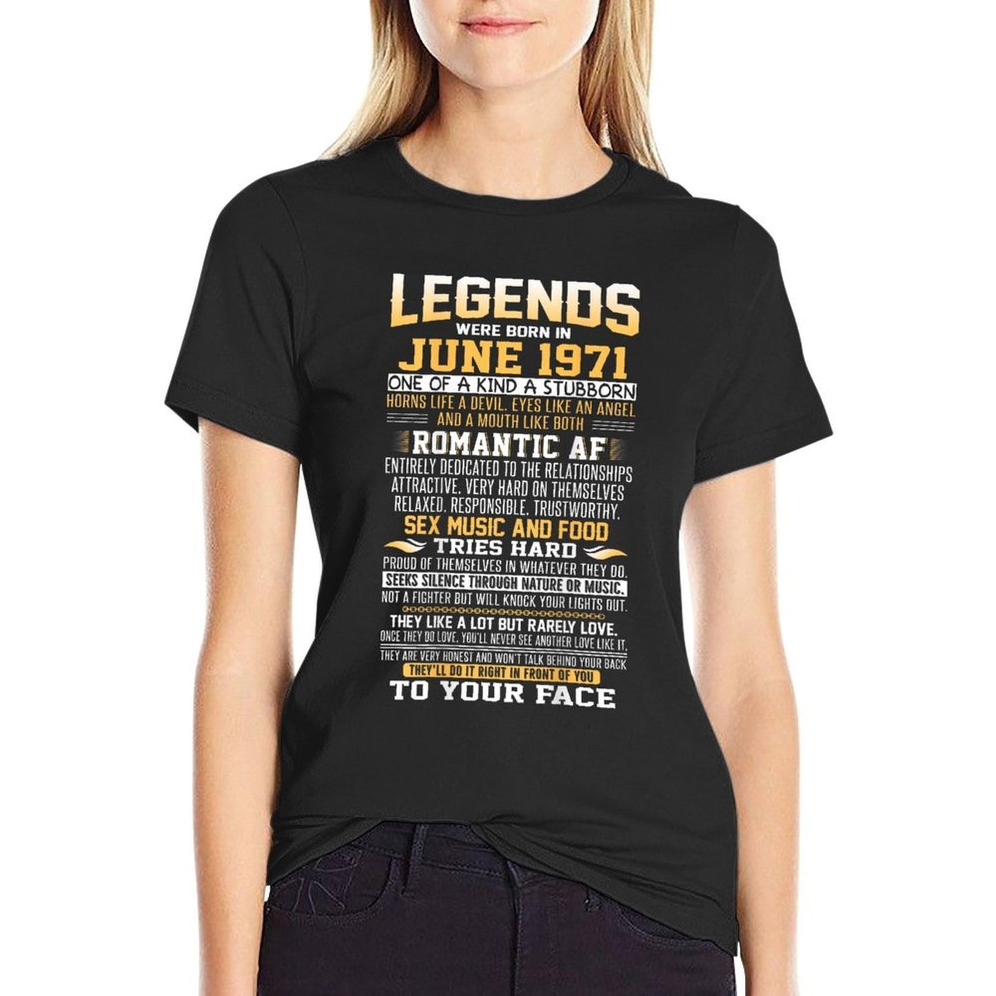 Legends Were Born in June 1971 50th Birthdays Tee Shirt  Vintage-inspired T-Shirt