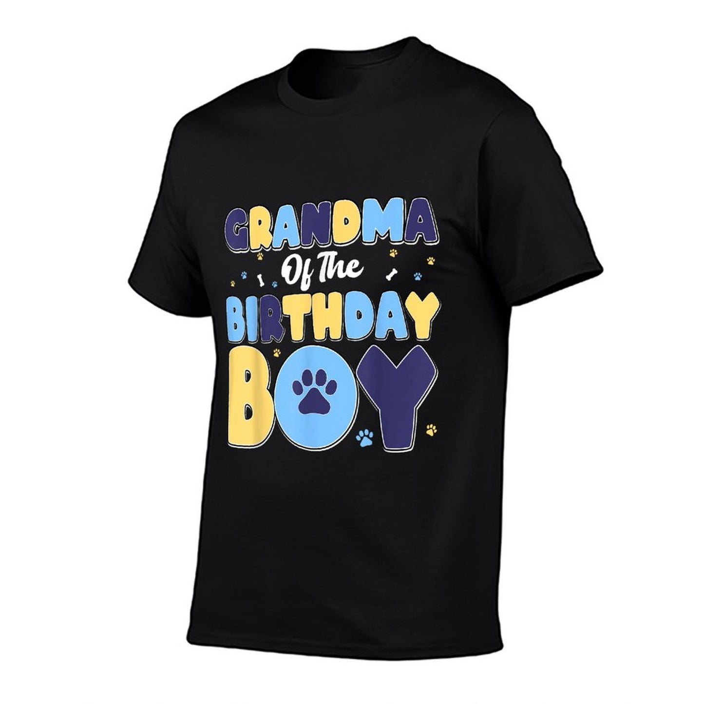 Grandma Of The Birthday Boy Matching Family Party Dog Lover  Rolled Sleeves T-Shirt