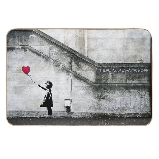Balloon Girl - There Is Always Hope  Original Mural Banksy  Easy To Clean Bath Mat