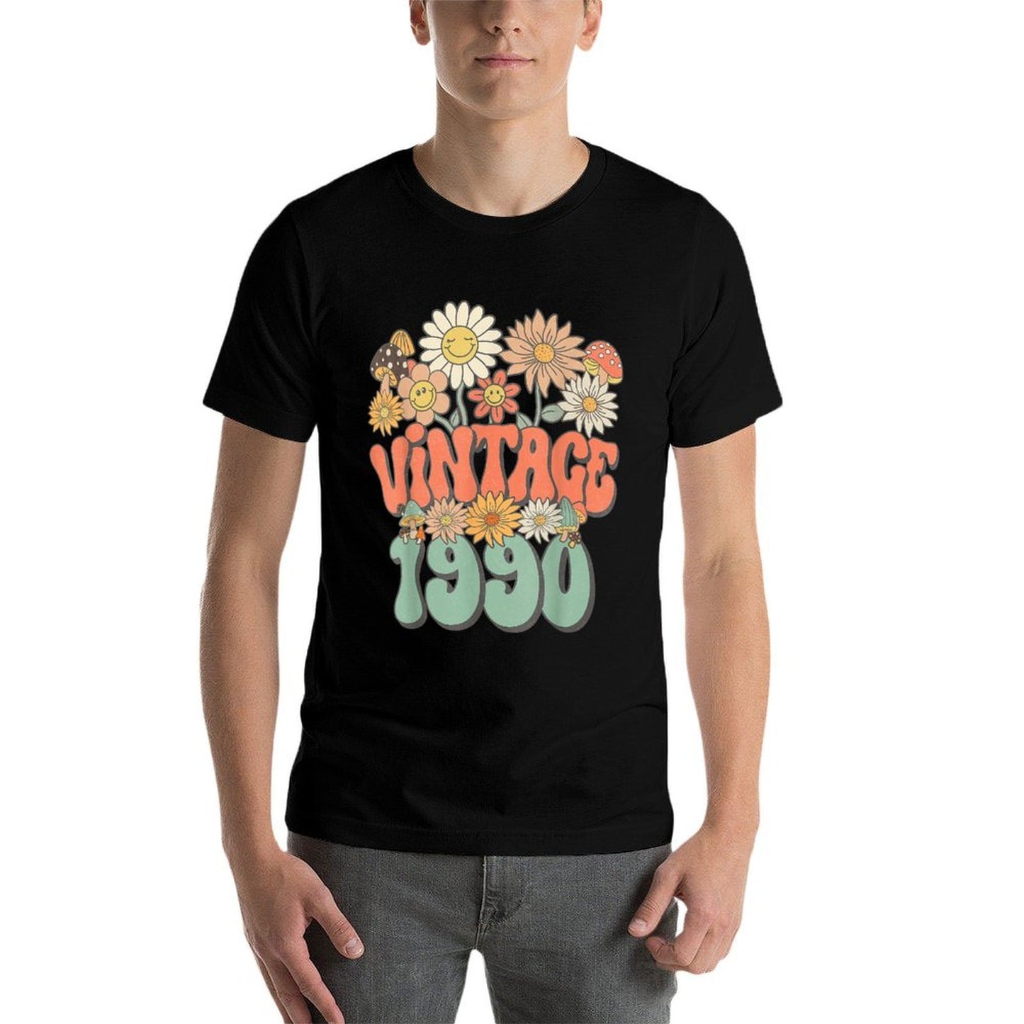 Vintage 1990 Floral Hippie Groovy Daisy Flower 35th Birthday  Classic T-Shirt