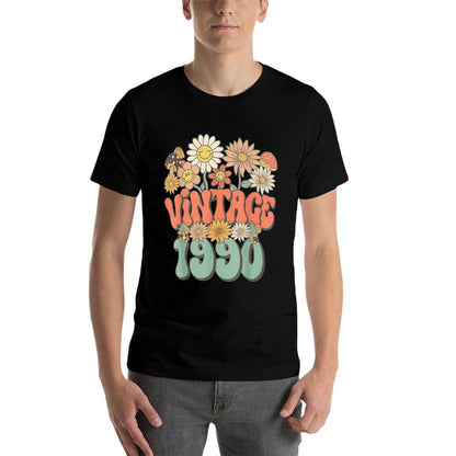 Vintage 1990 Floral Hippie Groovy Daisy Flower 35th Birthday  Classic T-Shirt