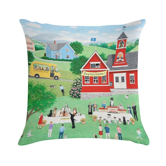 Doggie Graduation Day Soft Style Accent Throw Pillow