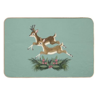 Winter Deer  Repeat Pattern  Slip-Resistant Bath Mat