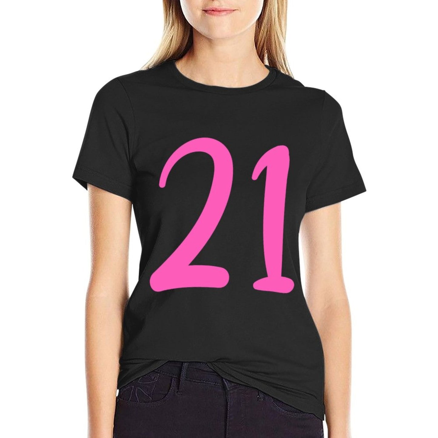 21st Birthday Cheers To 21 Years Pink 21st Birthday Sweatshirt  Classic T-Shirt