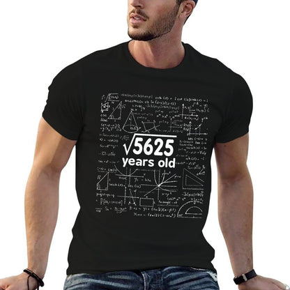 Math Square Root of 5625 Retro 75 Years Old 75th Birthday  Affordable Price T-Shirt