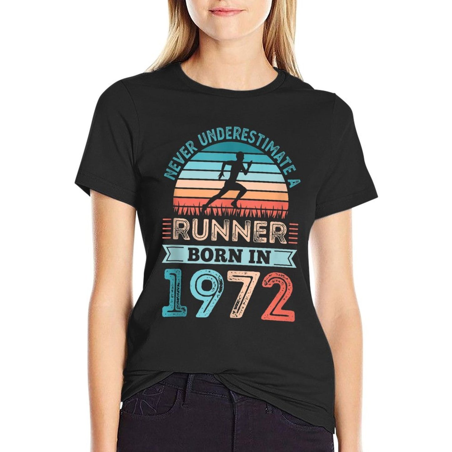 Runner Born in 1972 50th Birthday Running Gift  Lightweight T-Shirt