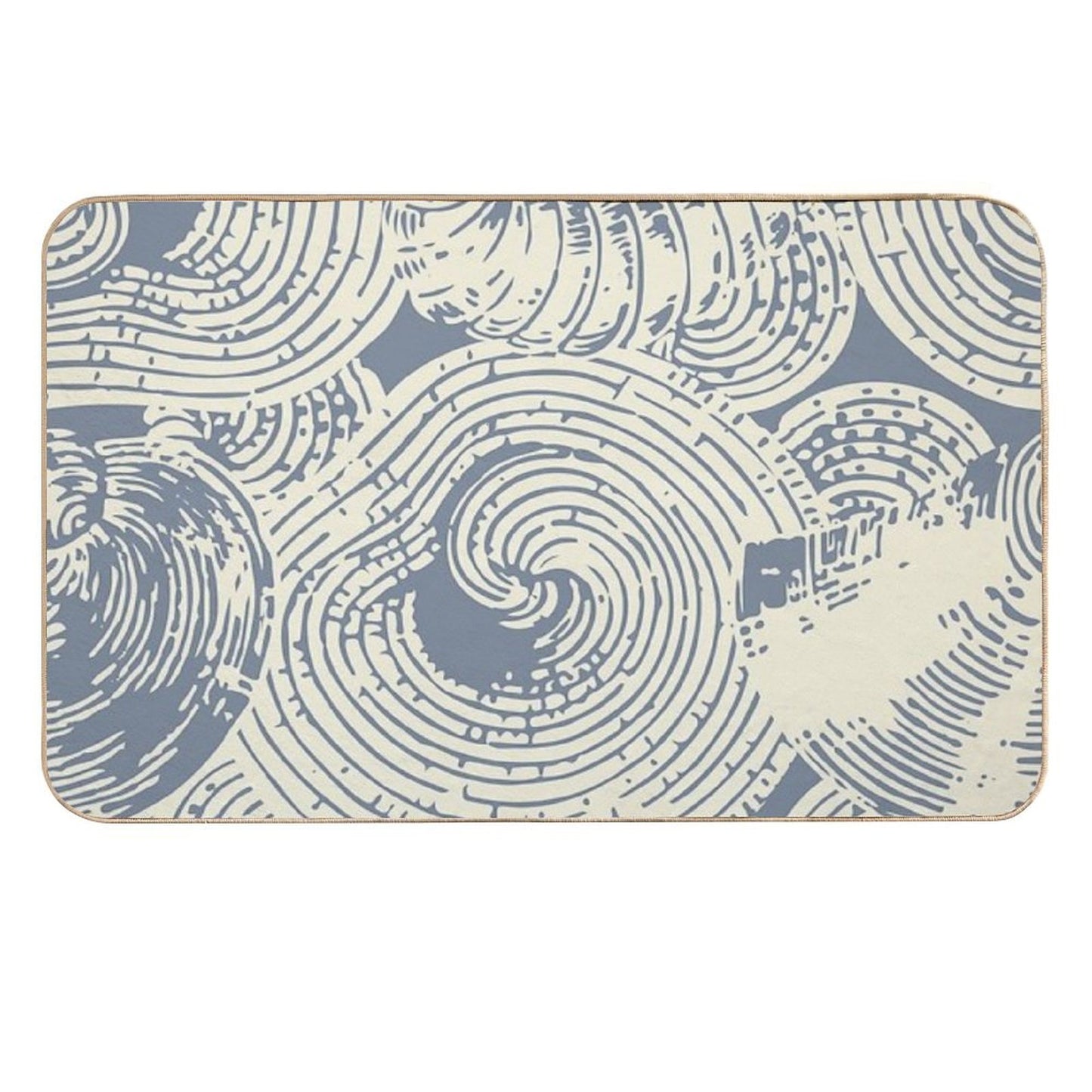 Shells And Swirls, Cool Gray And Cream  Repositionable Bath Mat