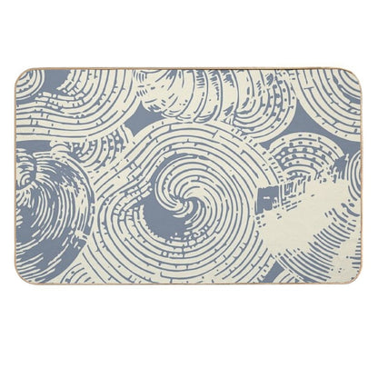 Shells And Swirls, Cool Gray And Cream  Repositionable Bath Mat