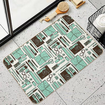 Artist Tools Pattern  Dirt-Trapping Bath Mat