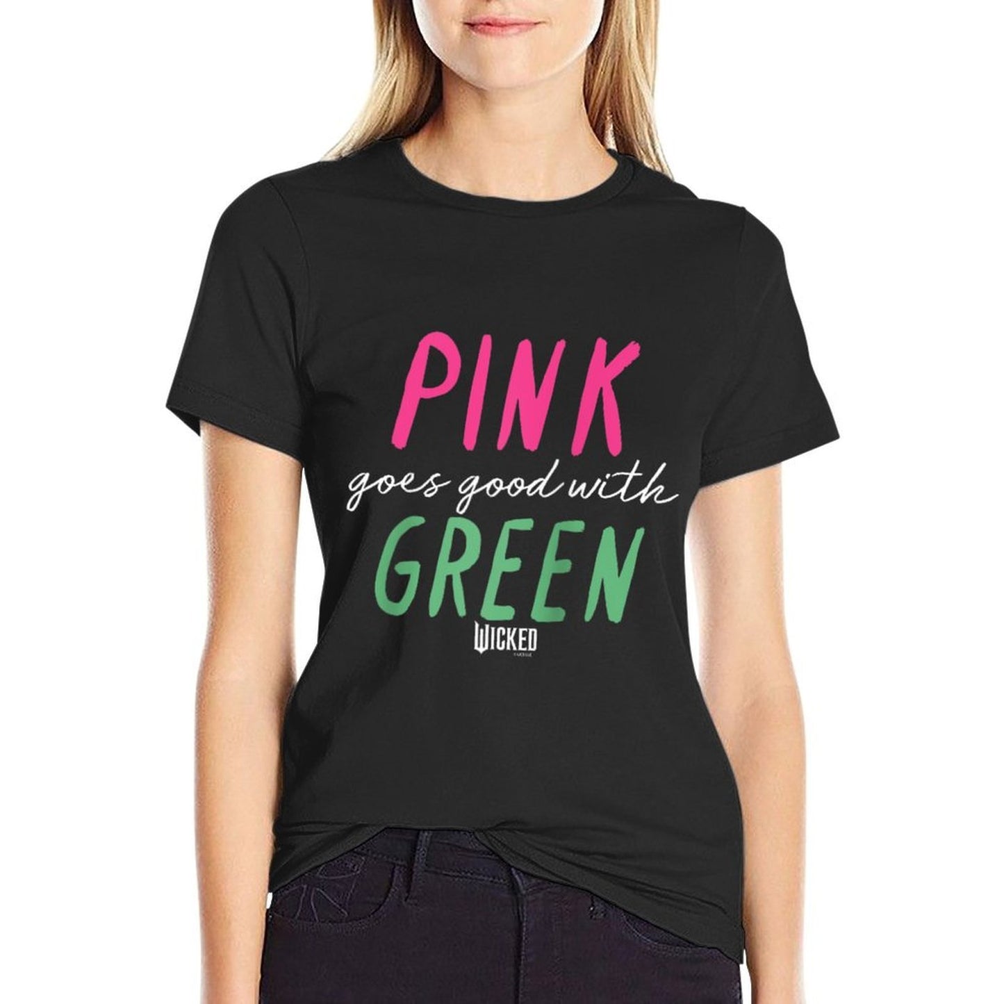 Wicked Pink Goes Good With Green Raglan Baseball  Quick-drying T-Shirt