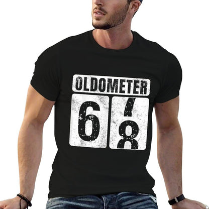 Oldometer 68 Vintage Funny 68th Birthday Gift Idea  Slim-fit Cut T-Shirt