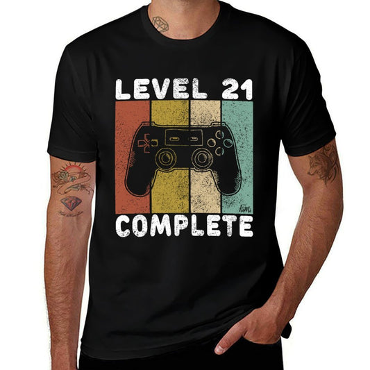 Mens 21st Birthday Men Gaming Level 21 Complete  Affordable Price T-Shirt