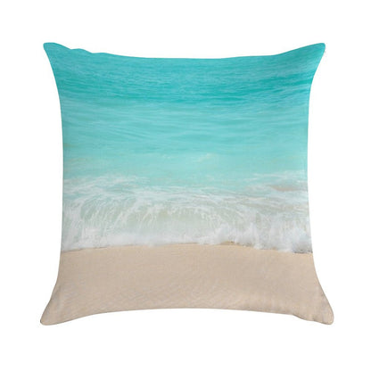 Bright Blue Calm Ocean Shore Soft Multiple Sizes Throw Pillow