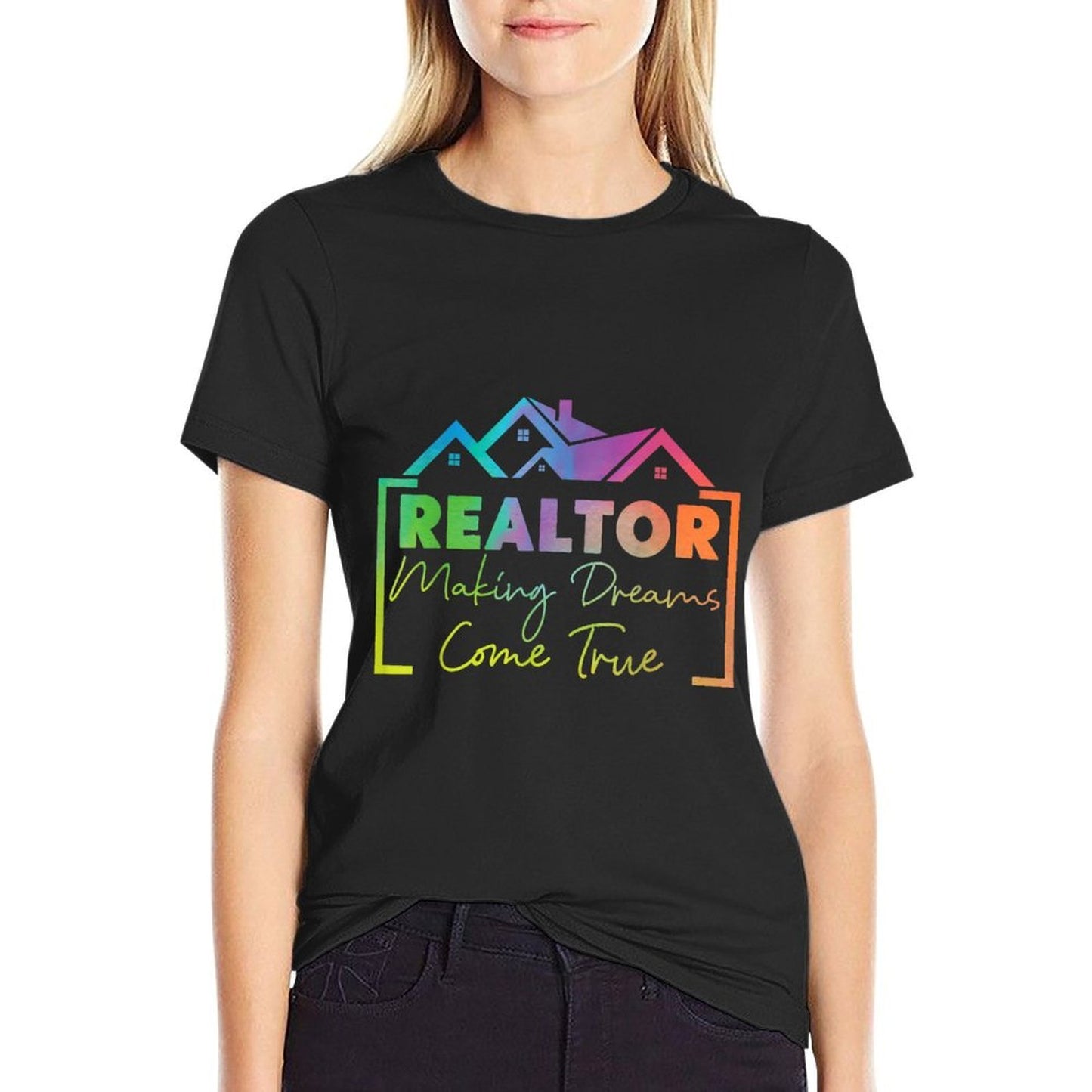 Realtor Making Dreams Come True Watercolor  Easy-care T-Shirt
