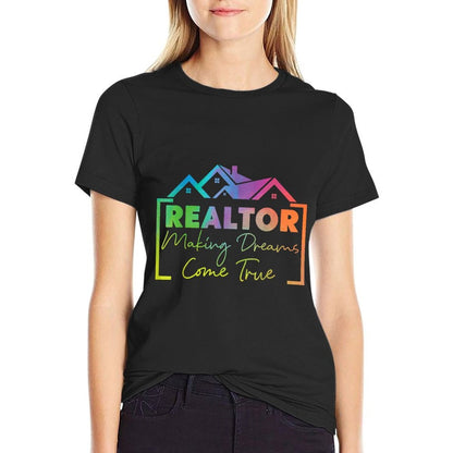 Realtor Making Dreams Come True Watercolor  Easy-care T-Shirt