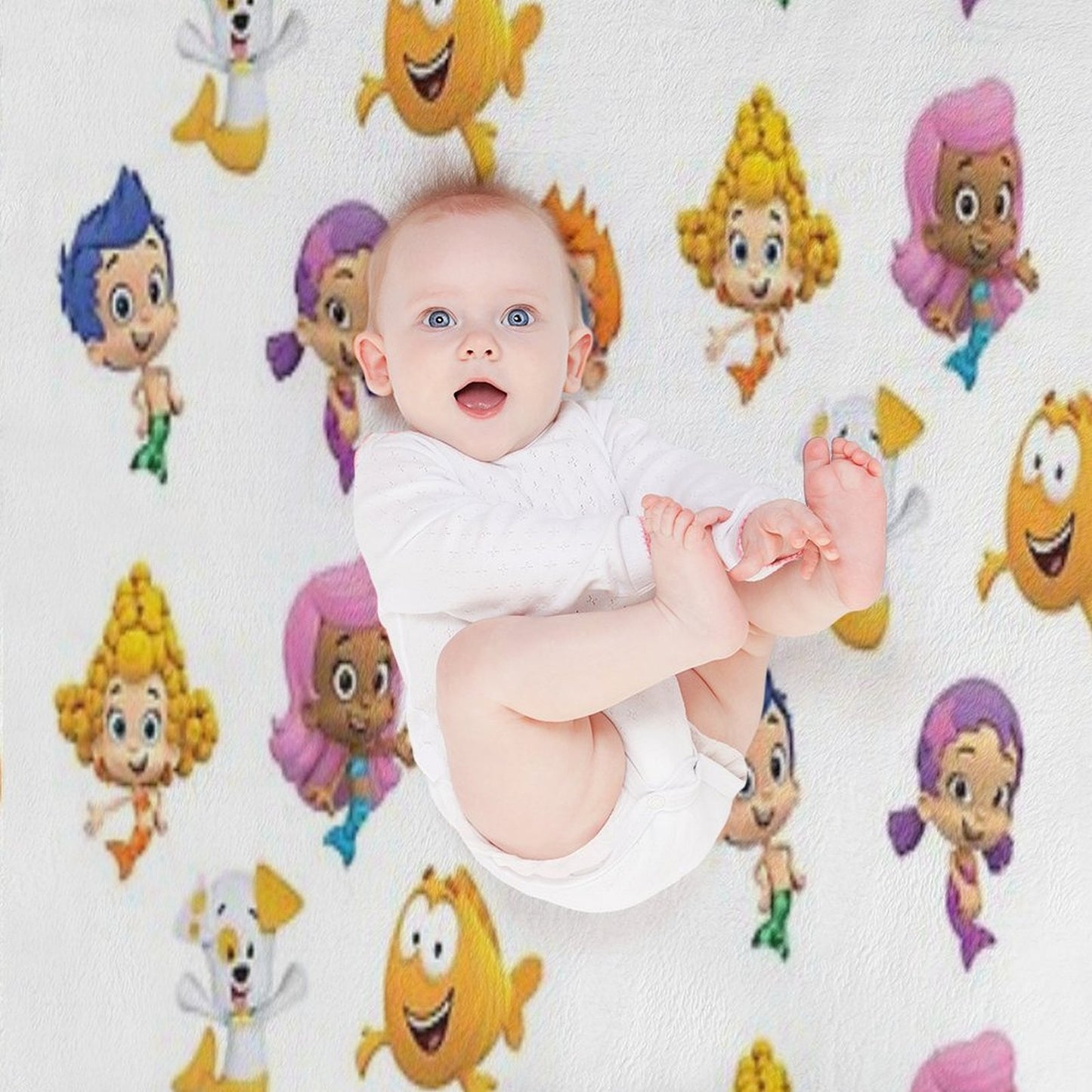 All Bubble Guppies Together  Cartoon  Mermaids  Kids Anti-pilling Throw Blanket