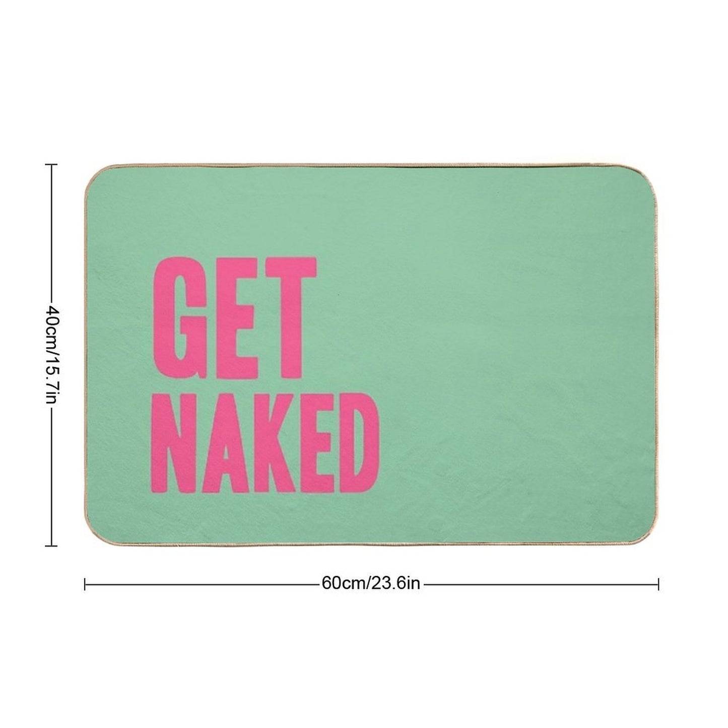 Get Naked - Pink And Green  Easy To Clean Bath Mat