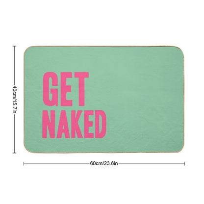 Get Naked - Pink And Green  Easy To Clean Bath Mat