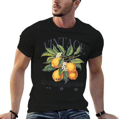 Lemon Fruit Vintage  Rolled Sleeves T-Shirt
