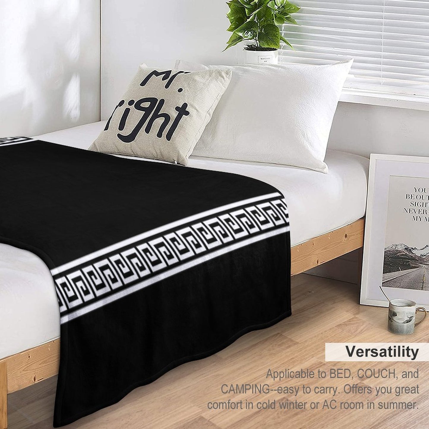 Greek Geometric Pattern Shrink-resistant Throw Blanket