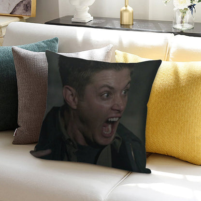Dean Winchester Scream Soft Short Plush Fabric Throw Pillow