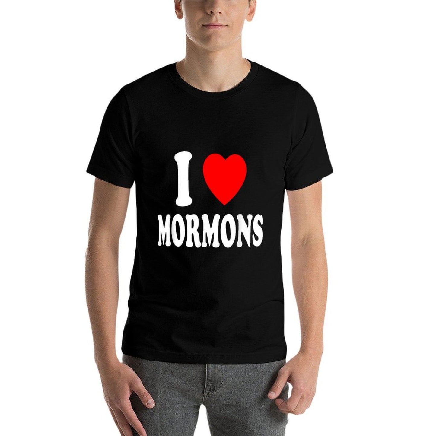 I Heart (Love) Mormons Religion Culture Mormonism  Oversized Silhouette T-Shirt