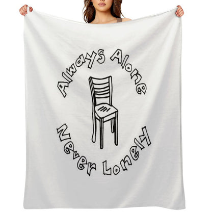 Scarfo 'Always Alone, Never Lonely' Logo Eco-conscious Throw Blanket